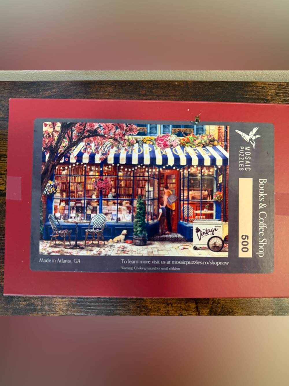 Mosaic Puzzles Books & Coffee Shop 500-Piece Jigsaw Puzzle - Red